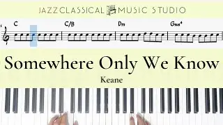 Somewhere Only We Know - Keane | Piano Tutorial (EASY) | WITH Music Sheet | JCMS