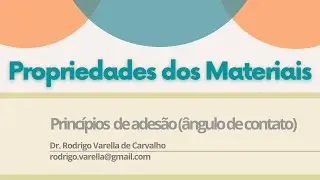 Princ&iacute;pios de ades&atilde;o (&acirc;ngulo de contato)