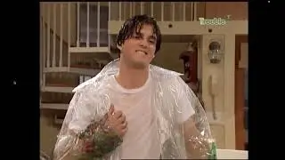 Tighty whities exposed by the rain, which makes clothes see-through.