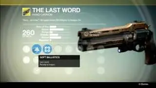 Destiny | The Last Word | Exotic Hand Cannon
