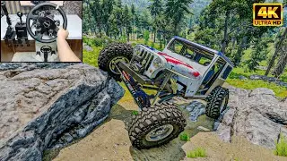 Realistic Rock Crawling Jeep Wrangler CJ | BeamNG.Drive | Moza R5 gameplay