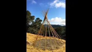 Authentic Tipi Being Built