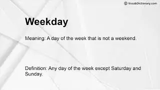 Weekday Meaning