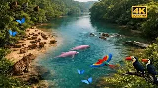 Relaxing Walk in the Amazon: Rainy River of Life | Butterflies & Dolphins