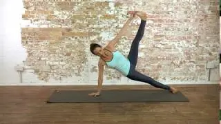 #42. Yoga Advanced - Side plank pose, left hand grab