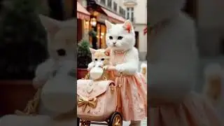👑 Royal Bow Kitty Stroll &ndash; Fancy Baby Paws 🍼🐾 #cat