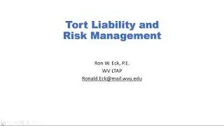 Tort Liability and Risk Management for Local Public Agencies