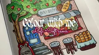 Soft ASMR Coloring a Cozy Bakery Page 🧁 | Lofi Vibes I + soft asmr