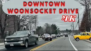 Downtown Woonsocket Cloudy ☁️ Drive 4k HD @bereporter0 rhode island