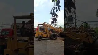 proses penurunan buah sawit pakai dozer komatsu