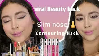 Viral nose contouring beauty hack #nosecontouring #slimnose #beautyhacksforgirls #makeup #makeuptips