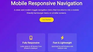 Responsive Mobile Toggle Navigation Menu using HTML, CSS & JavaScript | Navigation Bar Project