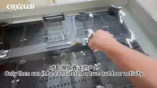 COXELED Outdoor Transparent LED Screen A transparent screen that can withstand heavy rain.