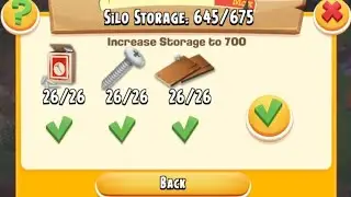Hay Day Gameplay 165 , Upgrade Silo Storage to 700 (Level 52)