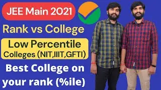 Rank vs College in Jee Mains 2021 | JEE Main 2021 Result Analysis | Low Percentile Colleges in JEE