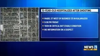 15-year-old hospitalized after Kalamazoo shooting Friday night