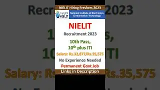 NIELIT Recruitment 2023 | Tradesman, Helper | 10th Pass, ITI | Permanent Govt Jobs for Freshers