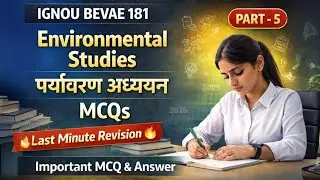 BEVAE 181 MCQ Questions | bevae 181 most repeated questions | bevae 181 environmental studies ignou