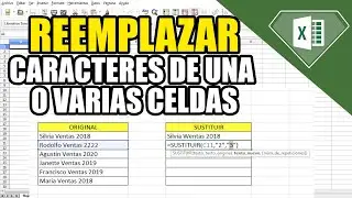 COMO REEMPLAZAR TEXTOS Función Sustituir en Excel - Cambiar Caracteres de una celda por otros