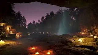 Cozy Cave Ambience for Sleep | 3 Hours of Waterfall and Nature Sounds
