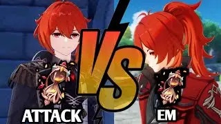 Attack vs em sands diluc comparison Genshin impact #genshinimpact #genshinshowcase