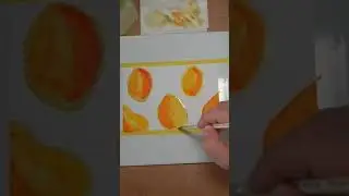 Super Easy Papaya Watercolour Card #watercolorpostcard #papaya #easywatercolors #summerprints #diy
