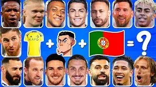 Guess The FOOTBALL PLAYER By Song, Club, Cartoon Version & Nationality | Ronaldo, Messi, Neymar Jr.