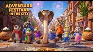 Jungle Adventure | Jungle Animals in the City | 3D Kids Cartoon | Kids Hrithika Show