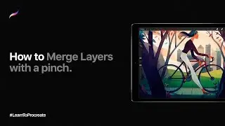 How to Merge Layers with a pinch in Procreate