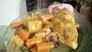 Greek Inspired Sunday Roasted Chicken and Vegetables Dinner
