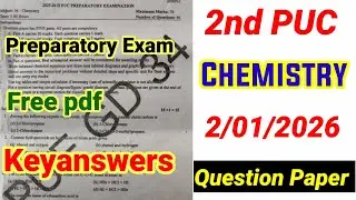 2nd puc chemistry Preparatory exam 1 keyanswers 2025-26 important questions for annual exam 