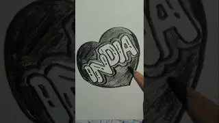 How to draw 'india' name EASY. #shortdrawing