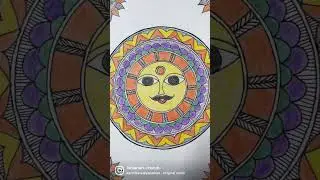 Surya rising for New Year 2023 #madhubani Art #Surya #colour pencil #simple drawing #relaxing