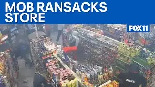 Mob loots Compton gas station repeatedly, no arrests made  | FOX 11 LA