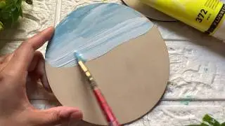 Painting with acrylics for beginners|Simple mountain painting process|