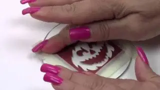 Etched Glass Pumpkin Face Ornament