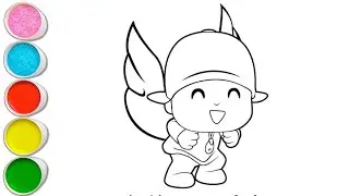 Cute Pocoyo with Heart Drawing, Painting and Coloring For Kids and Toddlers_ Pocoyo with Heart