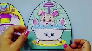 Printable Paper Ester Bunny Dollhouse, Crafts, Paper Diy, Paper Fun Creative kids, kit for kids.