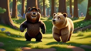 Four Dancing Bears Twirl Around | Bear Song Kids | Animal Movement Counting Rhyme & Learning Video