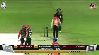J K to Raghu Bhat, FOUR, Pull Shot to Deep backward square leg