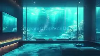 Animated Background | Undersea Ocean Lounge Room | Relaxing Scene | Twitch, VTuber, Stream, Loop
