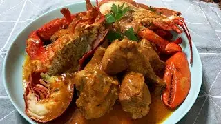 POLLO DE CORRAL CON BOGAVANTE EN SALSA AMARISCADA  EXQUISITO!!!/FREE-RANGE CHICKEN WITH LOBSTER