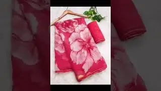 💫✨Flower printed chiffon saree✨❤️booking fast 🛒💸💵✨#partywearsaree#onlineshopping#cashondeliverysaree