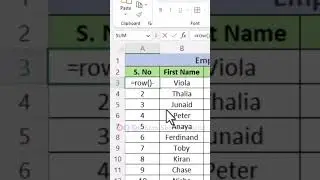 Auto Adjusting Serial Number Sequence in Excel #exceltraining  #samisheikh