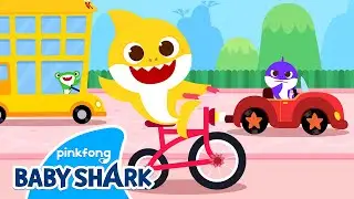 Baby Shark is Riding a Bicycle! | 🚲Vehicles | Word Song | Vocabulary for Kids | Baby Shark Official