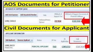 NVC Stage: AOS Required Document for Petitioner || NVC Civil Documents for Principal Applicant.