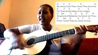 beginnners How to play my Jesus I love Thee: guitar chords