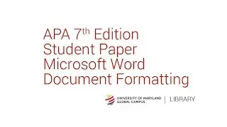 APA Paper Formatting (7th Edition)