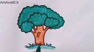 How to draw tree drawing  #treedrawing @Artsforall