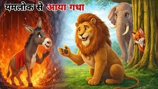 यमराज का दूत बना गधा 🐴👑 | Sher aur Gadha | Moral Story in Hindi | Bedtime stories 